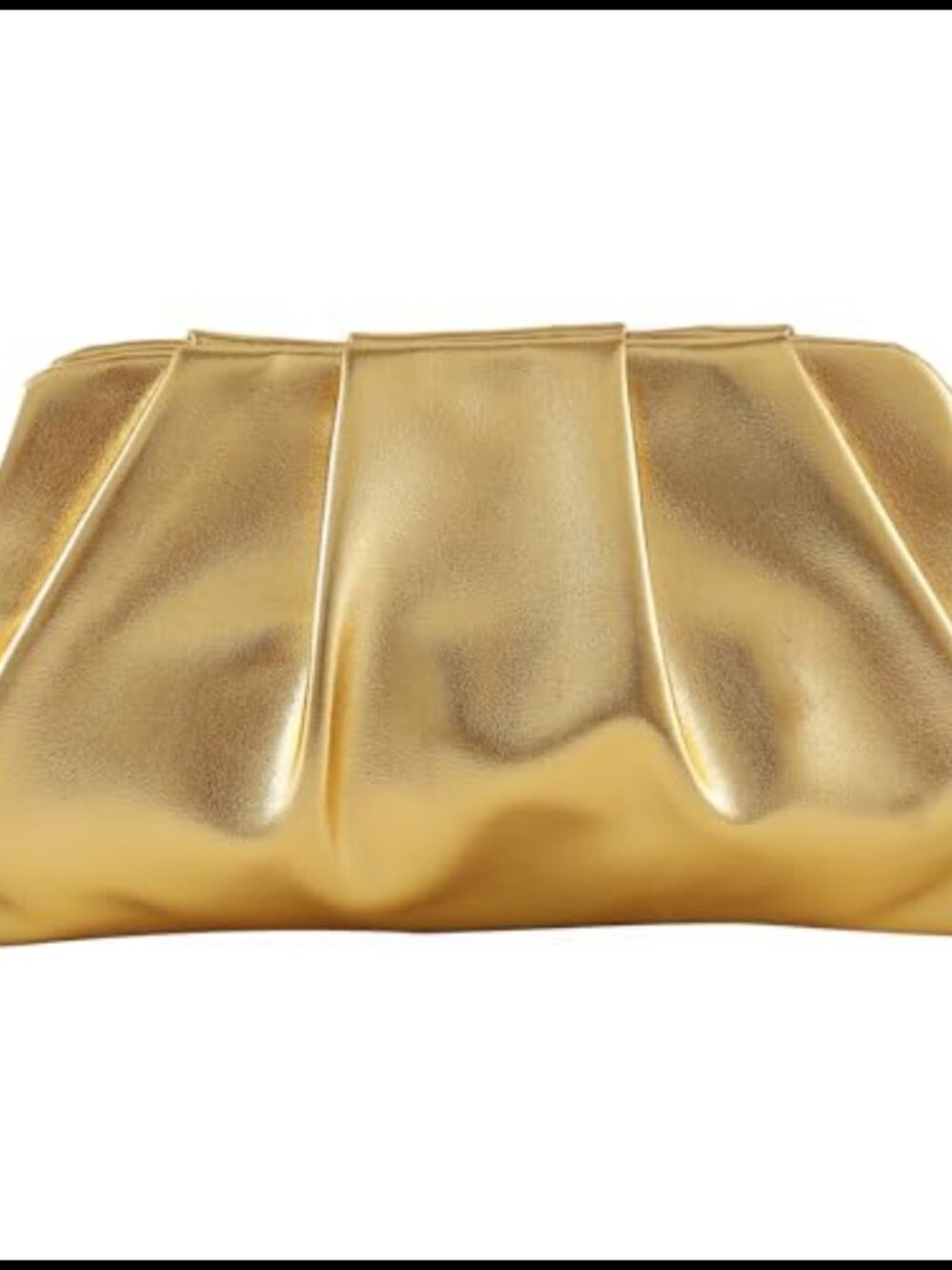 Ruched PU Leather Clutch Evening Bag with Chain Strap